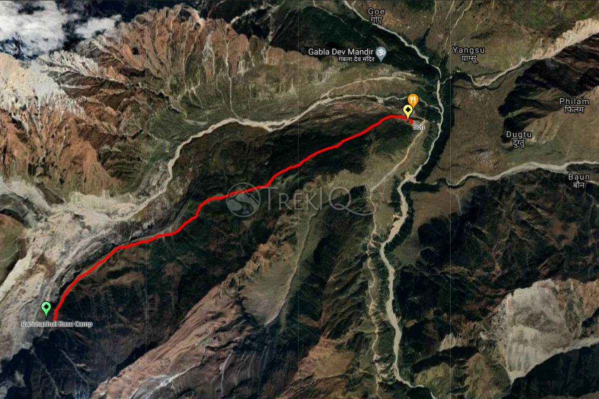 Panchachuli Base Camp Trek Map